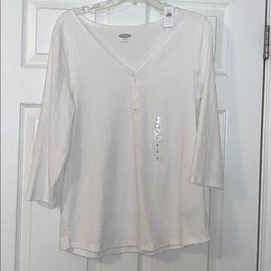 White 3/4 length shirt